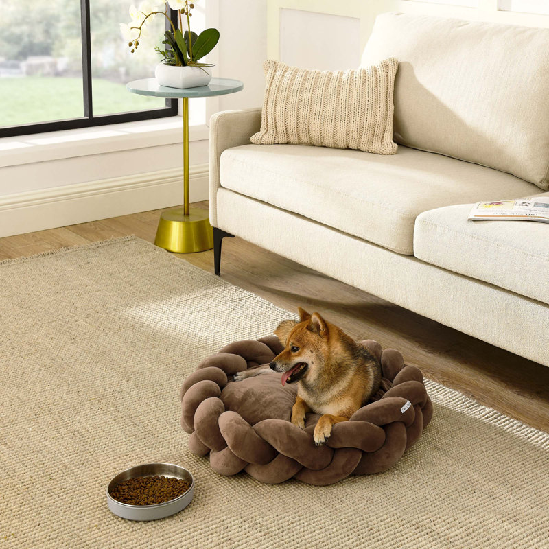 Sam's Pets Ivy Dog Bed, Brown, Medium (15" W x 15" D x 7" H)