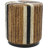 Sanjaya Banana Leaf Handmade Linear Wrapped Side End Brown Accent Table with Cream and Black Stripes-2045175657