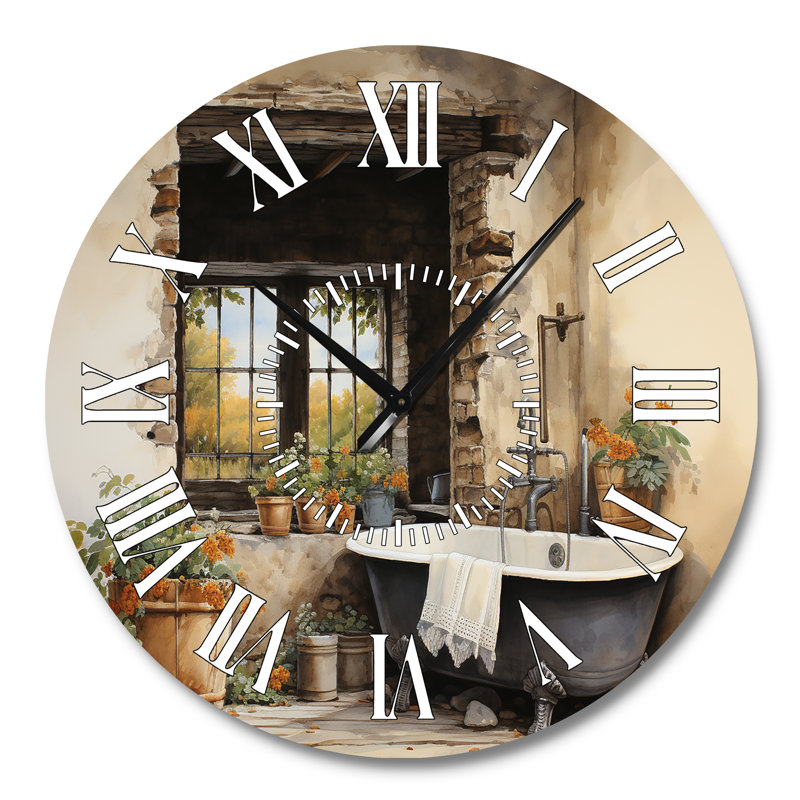 Laundry Rustic I - horloge murale, Grand