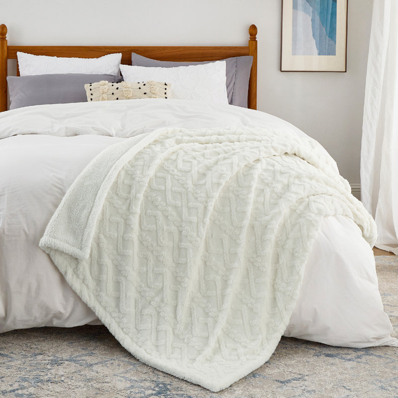 Couvre-lit pour lit Sherpa, Jeté, Cream
