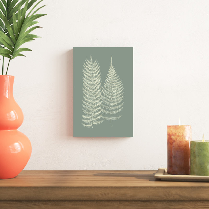 «Ferns on Sage IX», peinture sur toile, H 12 po x l 8 po