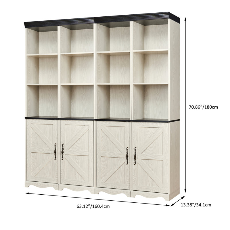 Bibliothèques modulaires avec rangement, armoire en MDF blanc pour la maison
