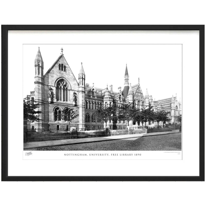 Nottingham, University, Free Library 1890 - Single Picture Frame Print, 28cm H x 36cm W x 2.3cm D