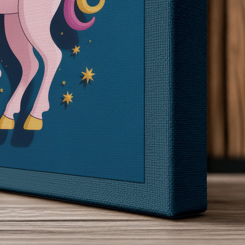 Magical Unicorn Dreams Maximalist - Wrapped Canvas, 24x16 - 61.0 x 40.6 cm, Teal Border