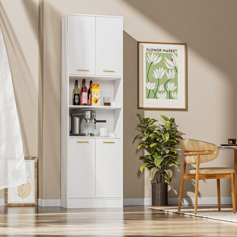Schnur 75"H Kitchen Pantry Cabinet with Adjustable Shelves