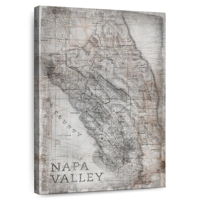 Napa Valley Map, 12" H x 8" W