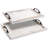 Rustic Serving Tray With Handles - 2 Nesting Trays For Serving Food - Wooden Tray For Decor, Coffee Table & Ottoman - Large Serving Tray With Distressed White Finish To Complement Any Decor