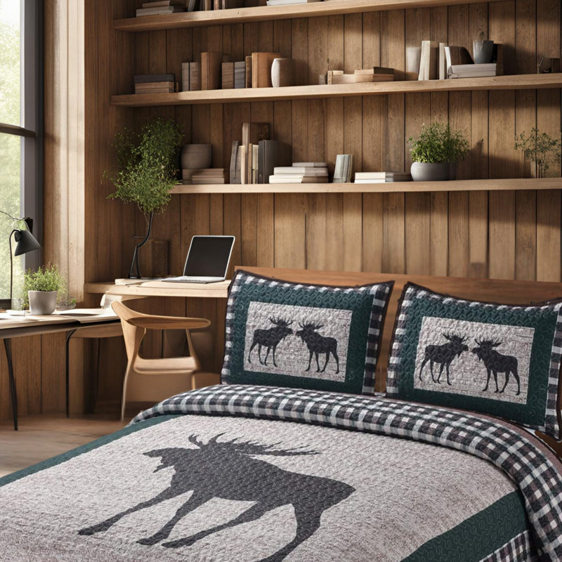 Ensemble de literie 3 pièces avec courtepointe et 2 taies décoratives