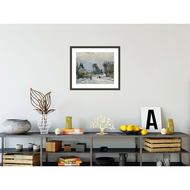 «Route to Versailles Louveciennes» par Camille Pissarro, impression giclée sur cadre, H 23,5 po x l 26,93 po