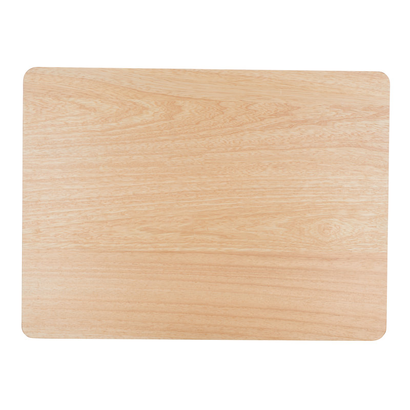 Natural Rubberwood 1-Drawer Nightstand with Graduated Legs