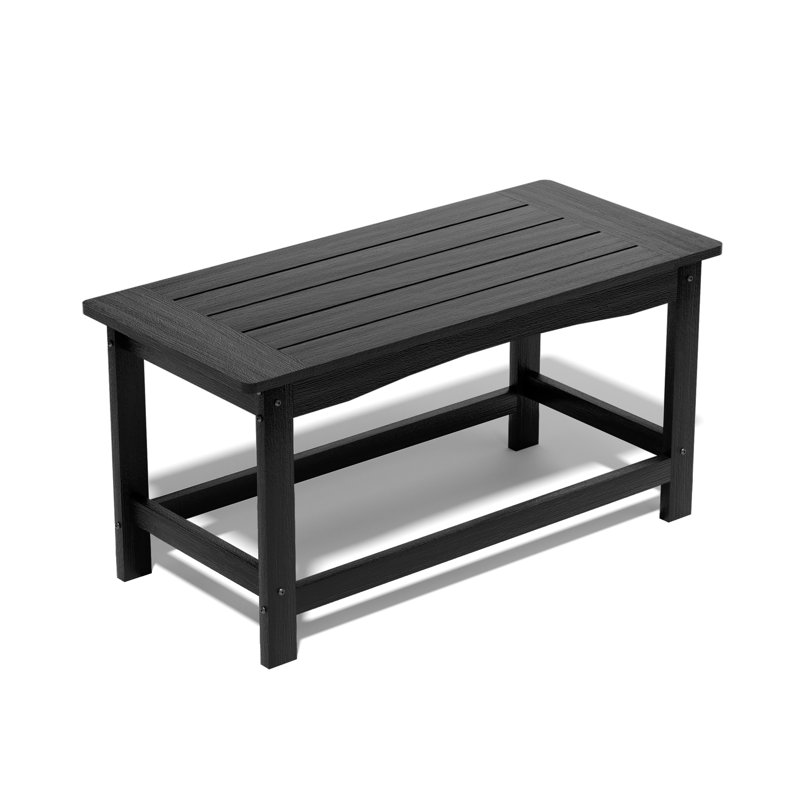Table basse rectangulaire d'extérieur en PEHD l 35,4 po x P 17,5 po x H 16 po, Noir