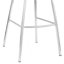 Tabouret de comptoir en similicuir gris et acier inoxydable brossé de 26 po Mirano-137391759