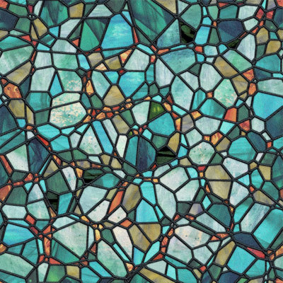 Hand-Drawn Pine Cobblestone Static Privacy Window Film