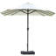 Parasol de marché rectangulaire en acier 15 po à double face avec base, protection solaire et manivelle facile pour terrasse, beige sans base-1422818713