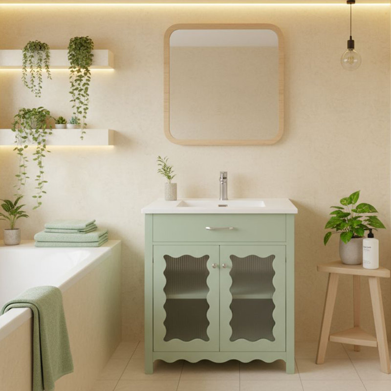 Meuble-lavabo vert clair 31 po avec lavabo