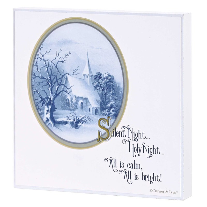 Wall Plaque Chapel Silent Night Holy 6x6