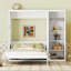 Lit escamotable rouillé avec tablettes et cadre en bois-232789280-232810901
