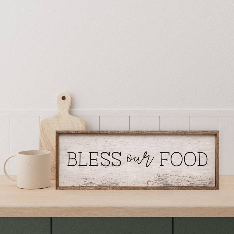 Bless Our Food Whitewash, H 8 po x l 24 po