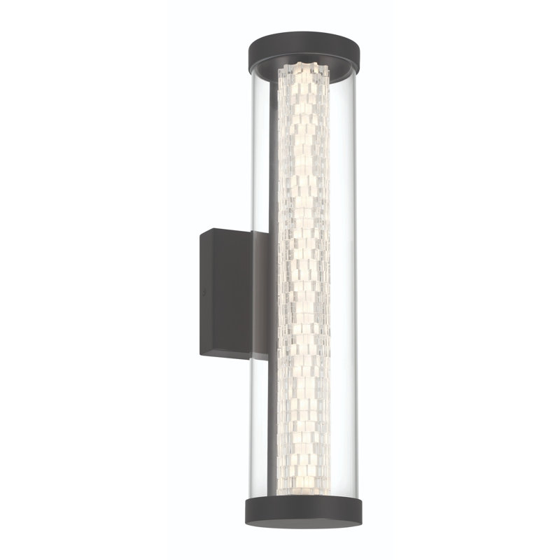 Applique murale d'extérieur 1 lumière DEL Savron en noir, H 18 po x l 4,75 po x P 4,75 po