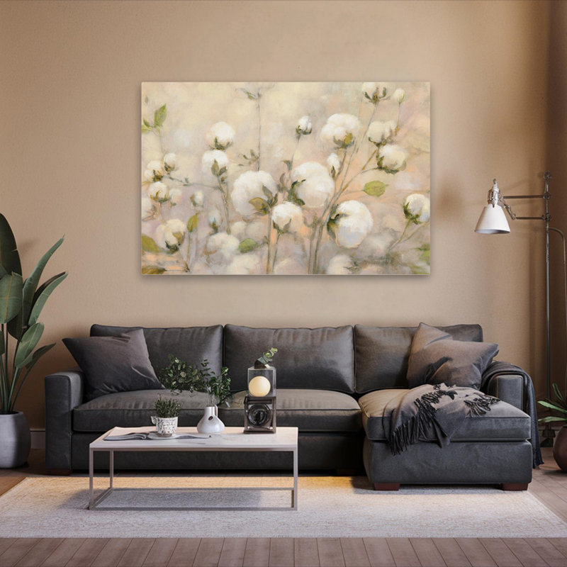Récolte contemporaine en coton, H 60 po x l 40 po