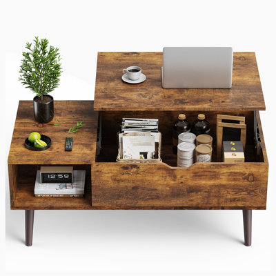 Chawki Coffee Table Sweetcrispy Lift Top Coffee Storage Wood Tables with Hidden Compartment Small Dining Desk -  Millwood Pines, 3C9A049BD4084346A929CCC83F45173A