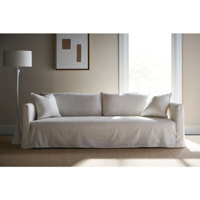Kaney 96'' Round Arm Standard Slipcovered Sofa