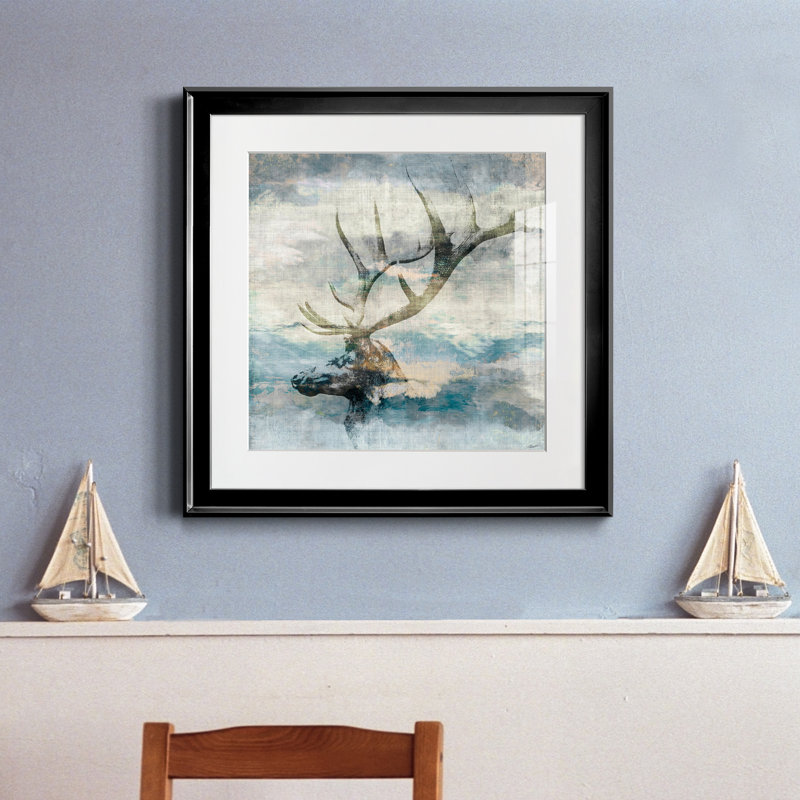 Wyoming II - peinture encadrée, H 17,5 po x l 17,5 po x P 1,5 po, Toile avec cadre noir