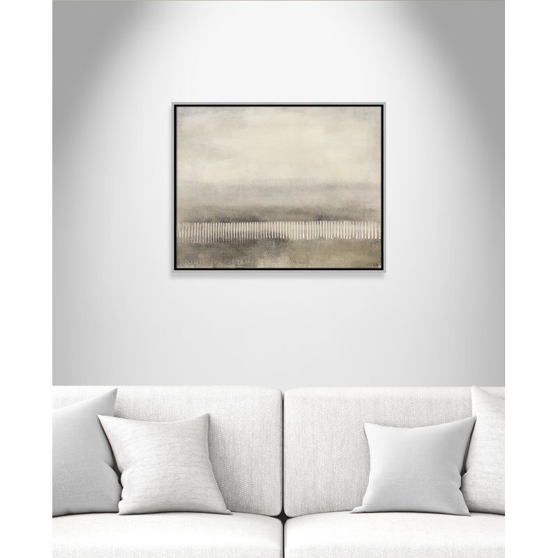 Équilibre équilibré I - Version paysage par Irena Orlov, Toile avec cadre, Flottant argent, L 29,5 po x H 23,5 po