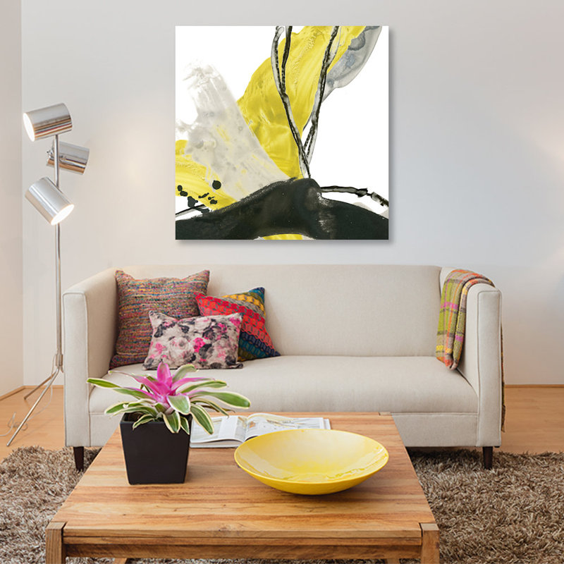 «Citron Flux III», impression sur toile, H 12 po x l 12 po x P 0,75 po, Toile tendue, Pas de tapis