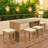 5 Pieces Outdoor Bar Set Included 1 Height Table & Four Stools With Cushions