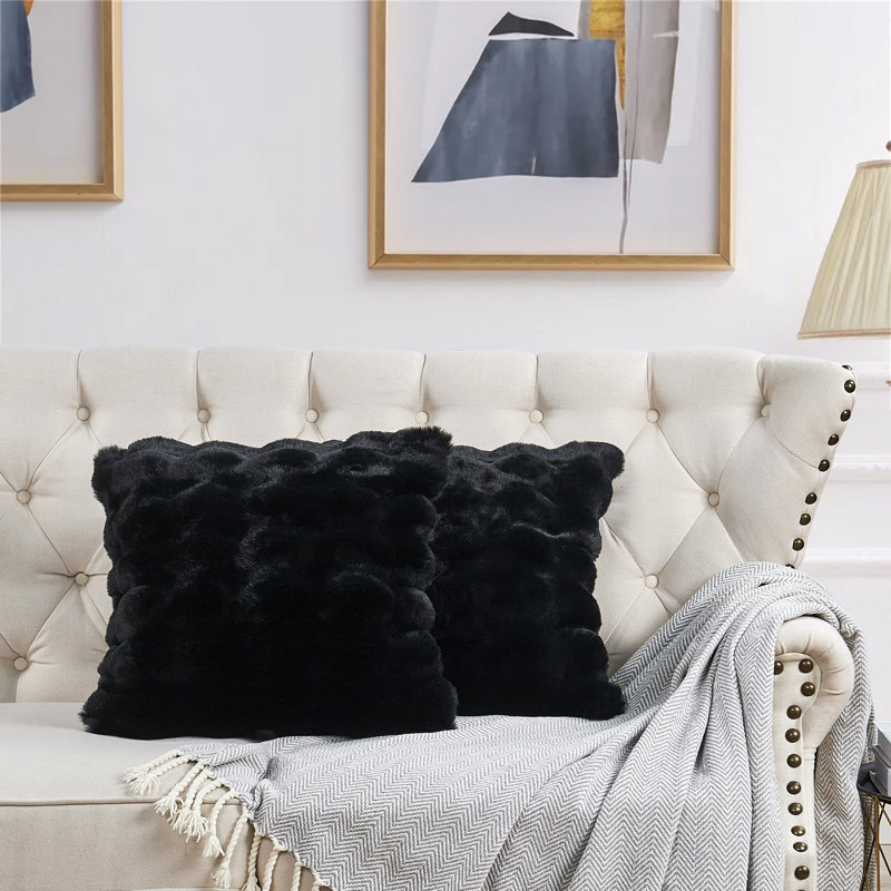 Square Cushion Cover, Black