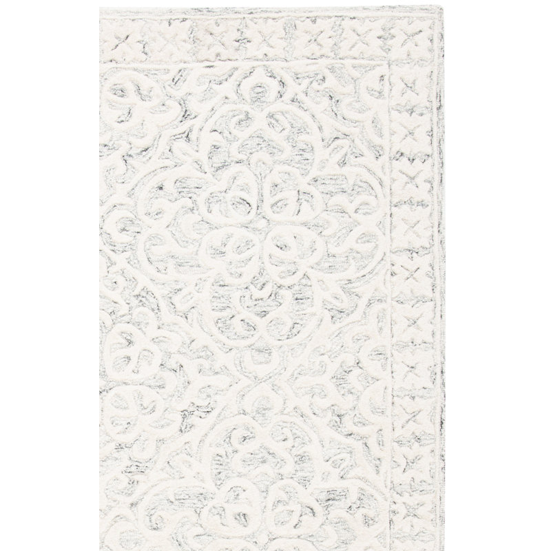 Durnan Hand Tufted Wool And Cotton With Latex Floral Rug, Runner 2'3" x 9'