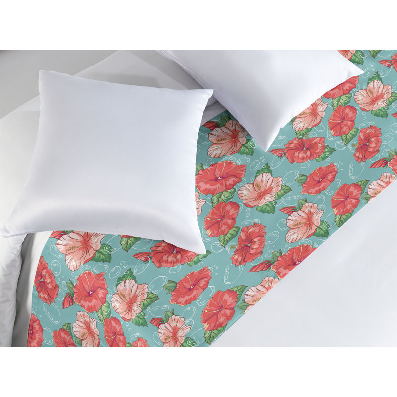 Chemin de lit Ambesonne Hibiscus Tropic, Très grand lit