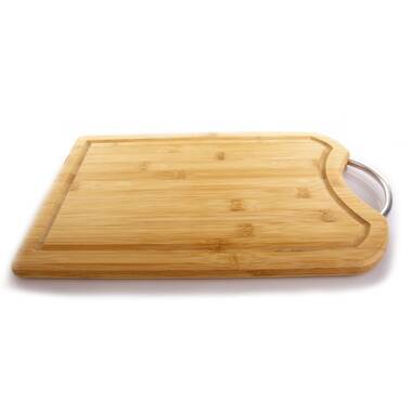Sabatier Large Cutting Board with Perimeter Juice Trench and Recessed Handles, Reversible Kitchen Chopping Board, Bread Board with Built-in Grooves, 1