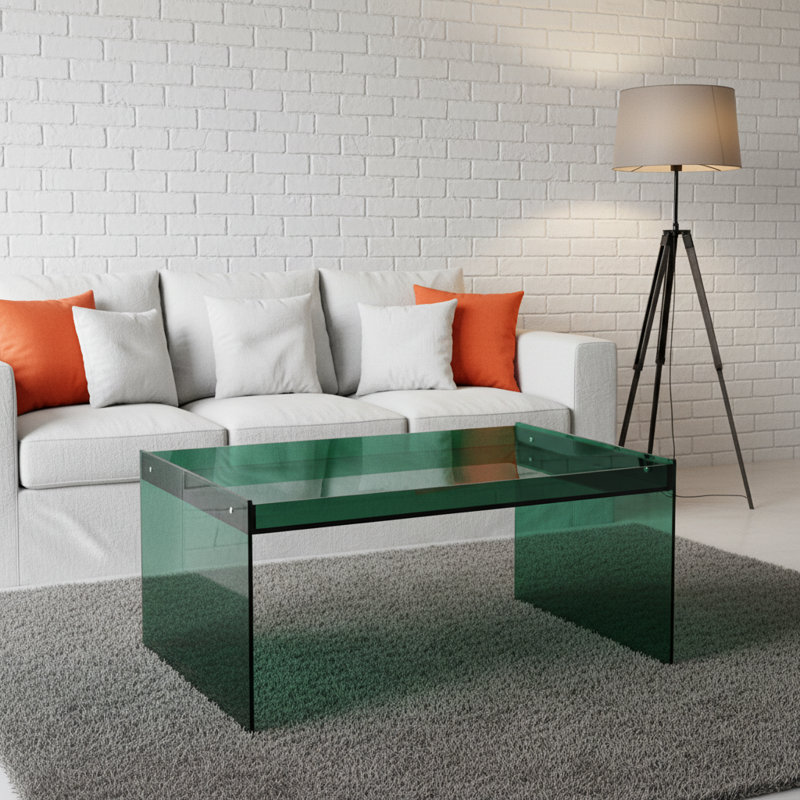 Table basse en acrylique 31,5 po Modern, Vert