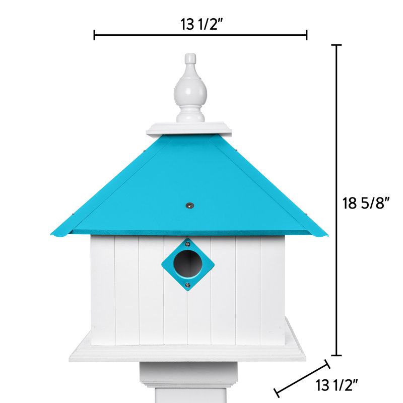 Symone 18.625'' H x 15'' W x 19'' D Post Birdhouse, Hammered Copper