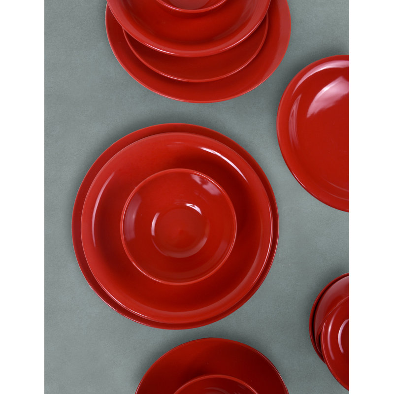 Service de table 24 pièces Abha, service pour 6, Rouge
