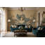 Papier peint décoratif amovible de style fresque antique vintage, portrait ornemental-352031202-352031203