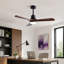 Ventilateur de plafond à intensité variable en bois 52 po avec lumières et télécommande CC 3CCT-532255534