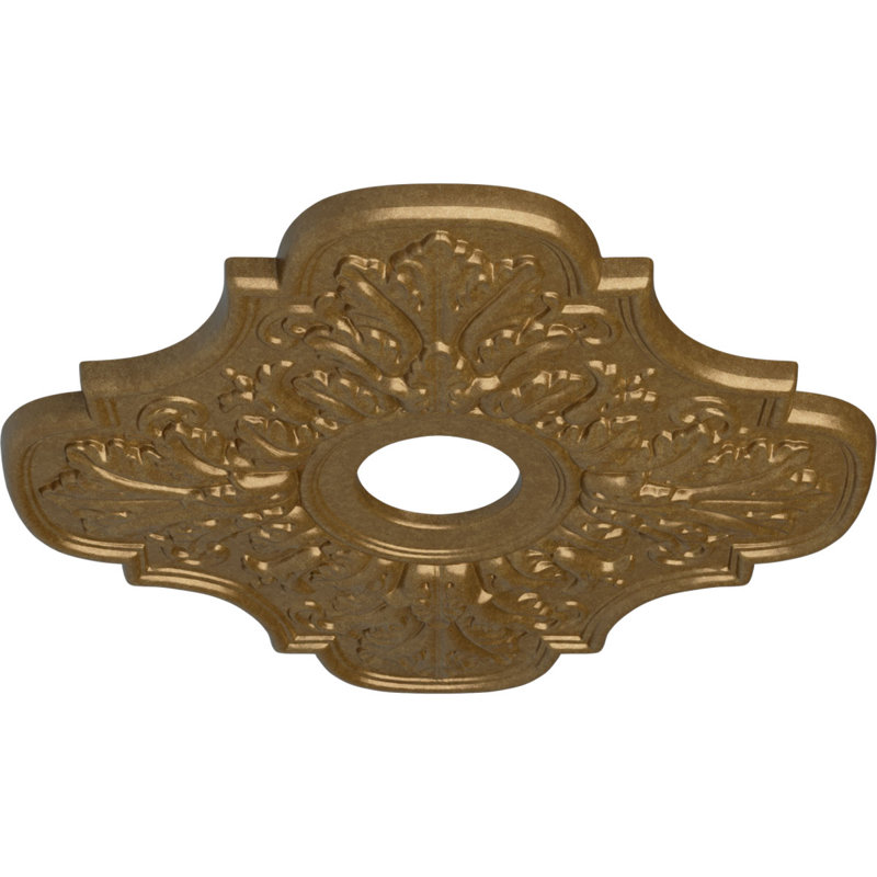 Médaillon de plafond H 17,75 po x l 17,75 po x P 1 po Peralta, Or pâle