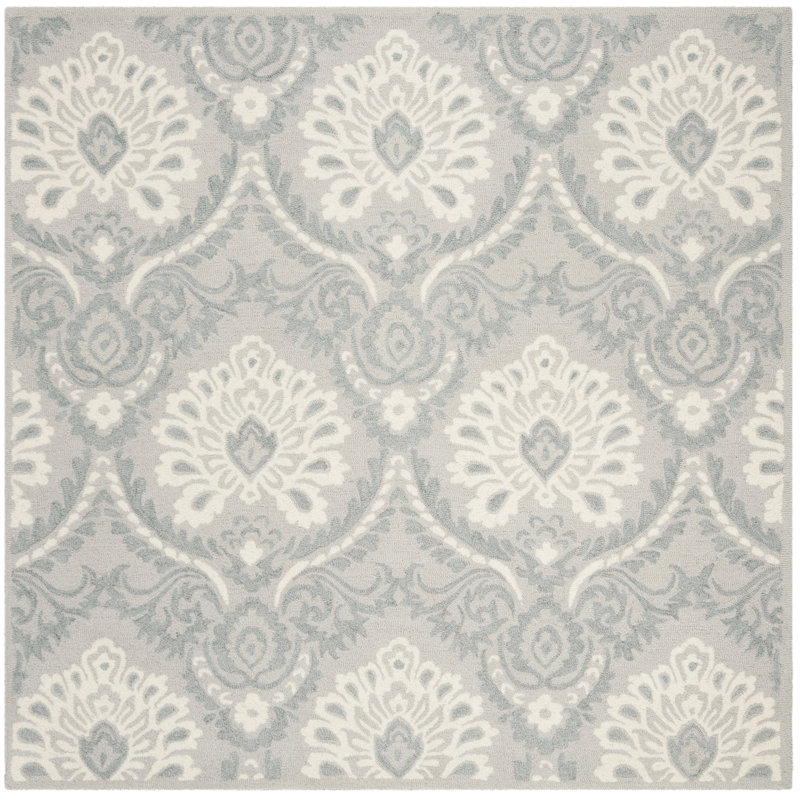 Keyesport Blossom Hand Tufted Wool Ikat Rug, Square 6'