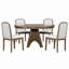 Ensemble de table de salle à manger extensible 5 pièces, table à abattants cachée et 4 chaises rembourrées-1339167307