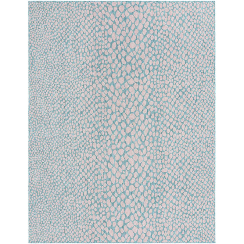Tapis turquoise Animal Inspirations, Rectangle 7 pi 10 po x 10 pi