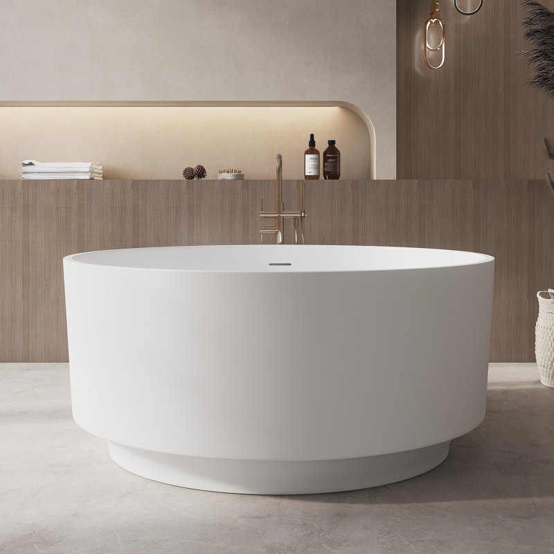 Fslefay 49'' Freestanding Bathtub Solid Surface Deep Soaking Tubs