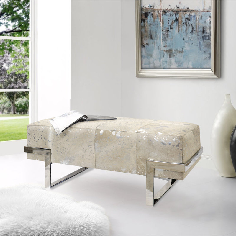 Banc en cuir de vache Safari