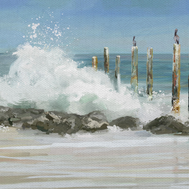 «Perché par la mer», reproduction d'art sur toile sans cadre, H 12 po x l 36 po x P 1,5 po