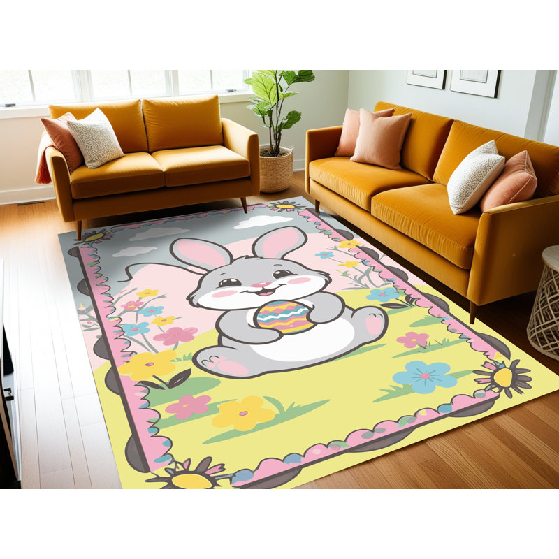 Khortny Chenille Washable Indoor Rug, Rectangle 7' x 9'
