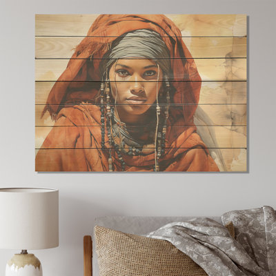 Somant Bantu, femme africaine, portrait II - tribal africain sur bois