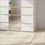 Système de garde-robe modulaire | Armoire en bois avec miroir Elise | Bois blanc