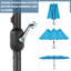 Parasol de marché rectangulaire avec base et 36 lumières à DEL Harworth 15 x 9 pi, bleu ciel-668612871
